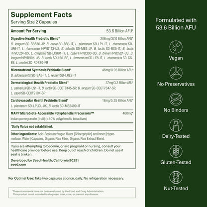 DS-01® Daily Synbiotic-- Prebiotic and Probiotic for Women & Men - Digestive Health, Gut Health, Immune Support, Bloating & Constipation Relief - Vegan & Shelf-Stable - 60 Capsules (30-Day Supply)